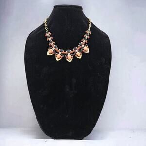 J Crew Rhinestone‎ Bib Statement Necklace Gold Toned